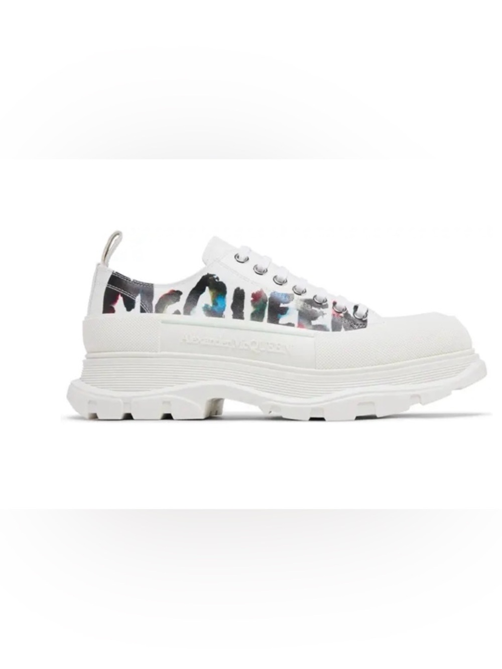 NEW! 🔥 Alexander McQueen Tread Slick Lace-Up Sneakers Watercolor Men’s US 8.5